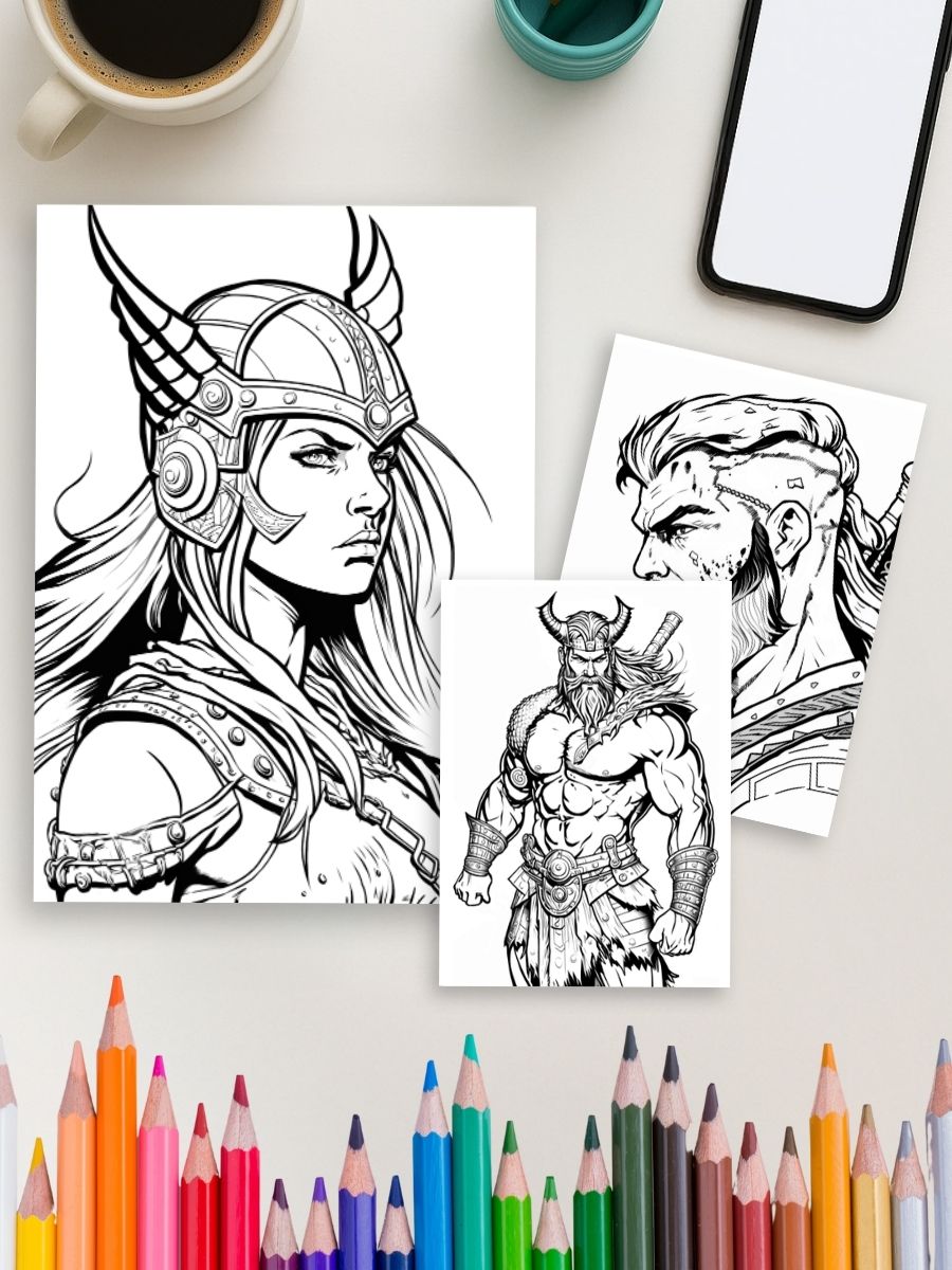Norse Legends – 17 Viking Coloring Pages - Image 4
