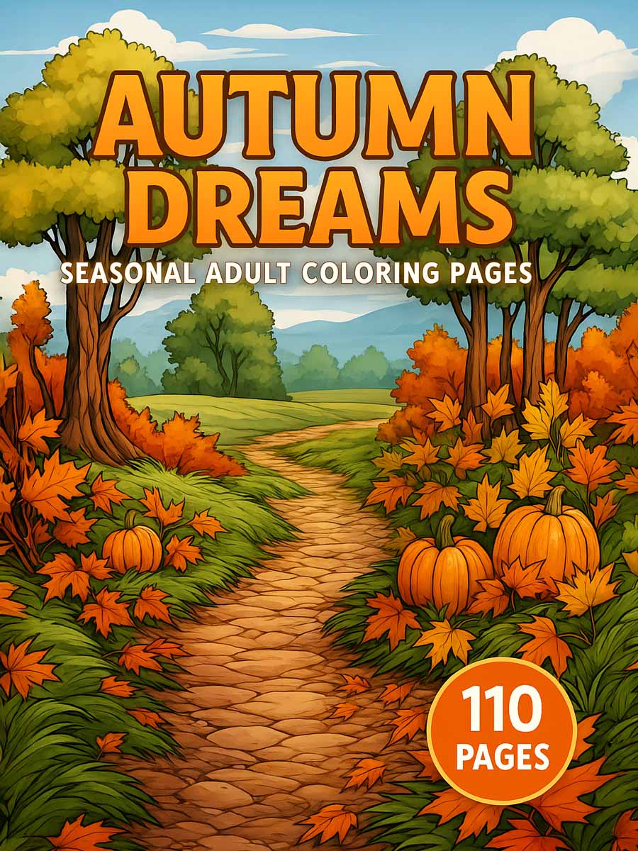 Autumn Dreams – 110 Seasonal Adult Coloring Pages