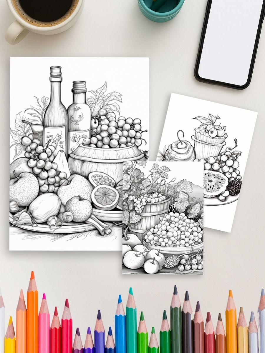 Food Fun – 200 Delicious Food-Themed Coloring Pages - Image 3